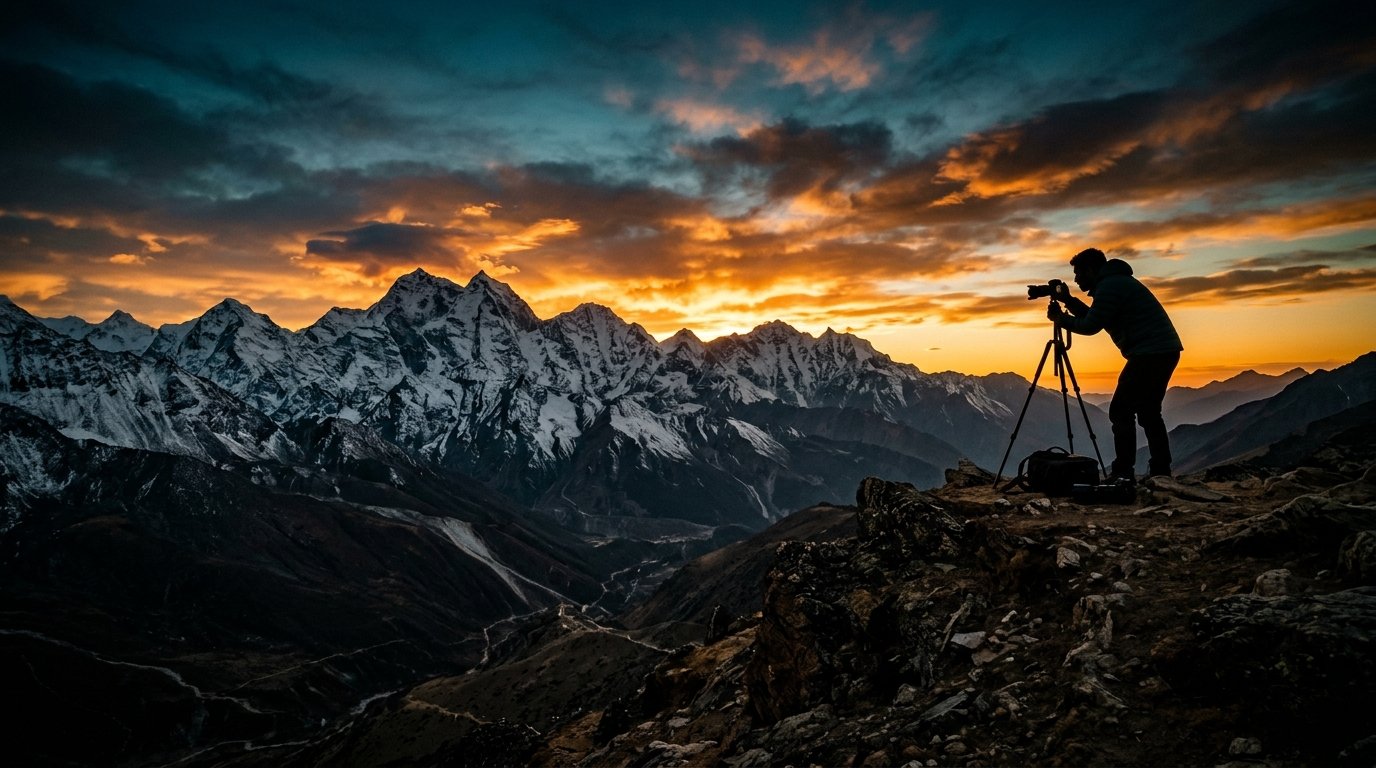 Photographer behind the lens